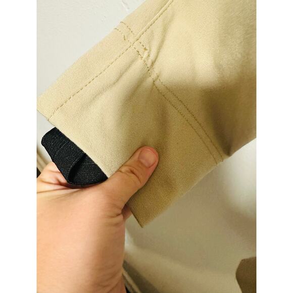 OVATION Show Tan Suede Faux Suede Knee Patch Hunter Dynamic Breeches Pants sz 12 - Picture 10 of 13